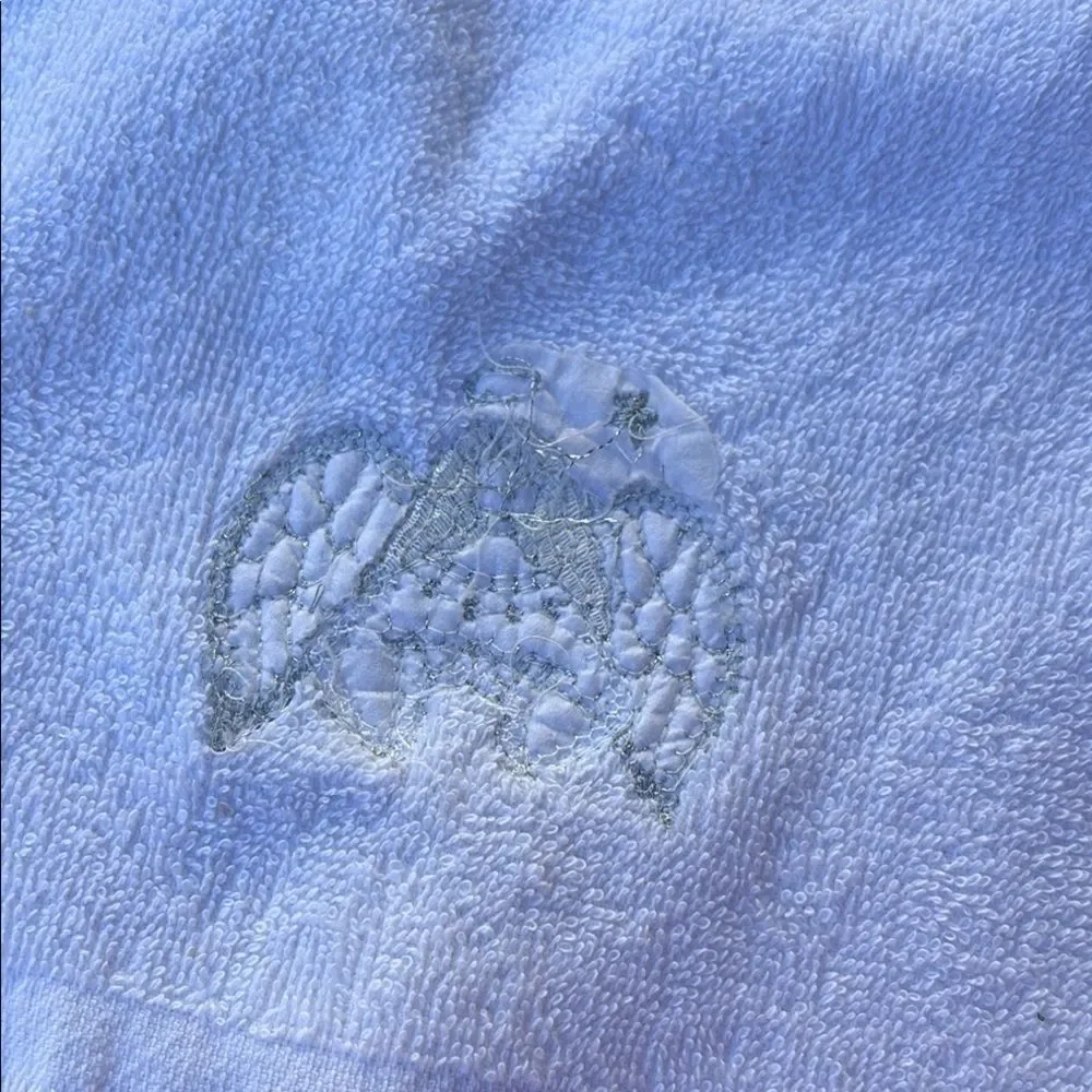 Elegant vintage White Fringed Fingertip Towels with Angel